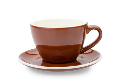 6 x BROWN 10oz Cup & Saucer