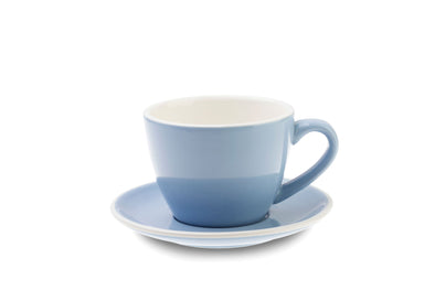 6 x SKY BLUE 8oz Cup & Saucer