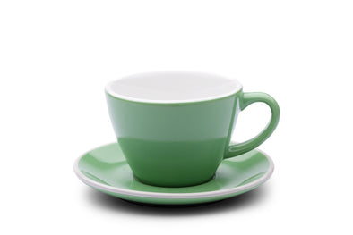 6 x GREEN 12oz Cup & Saucer