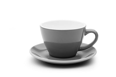 6 x GREY 8oz Cup & Saucer