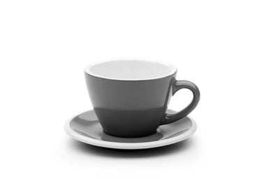 6 x GREY 6oz Cup & Saucer