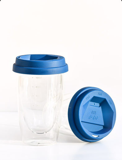 1 x Navy Glass Double Wall Cup (Small)