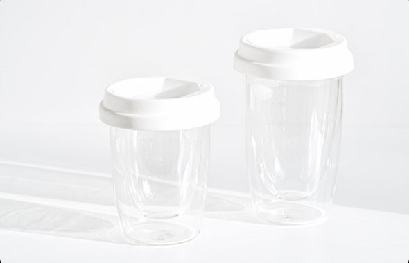 1 x White Glass Double Wall Cup (Small)