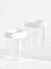 1 x White Glass Double Wall Cup (Small)