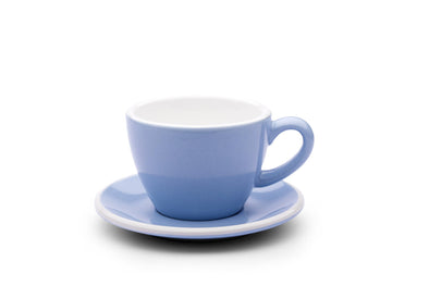 6 x SKY BLUE 6oz Cup & Saucer